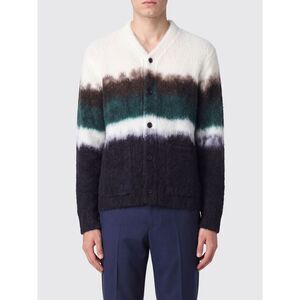 Sacai Men Multicolour Striped Wool Cardigan Sacai With V-Neck And Patch Pockets